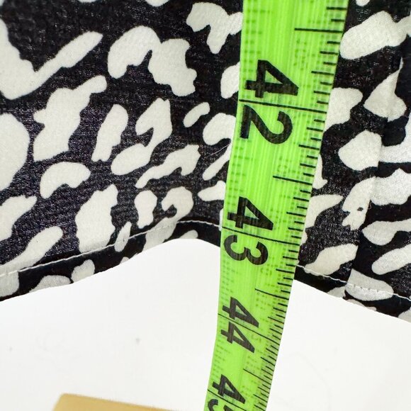 90S STYLE SATIN SLIP DRESS DRAPED COWL NECK BLACK AND WHITE LEOPARD PRINT - Picture 5 of 7